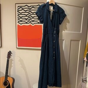 Anthropologie MAEVE DENIM V-NECK WRAP DRESS size 0
